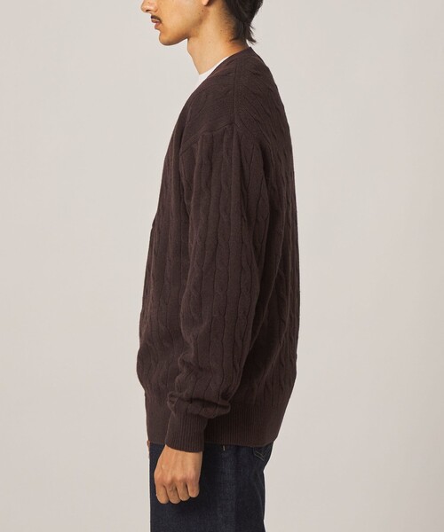 Steven Alan(スティーブンアラン)の「<Steven Alan> オーストラリアンラムズウール ケーブル Vネック ニット(ニット/セーター・メンズ・ダークブラウン/ブラック・XL/L/M/S)」の5枚目の写真
