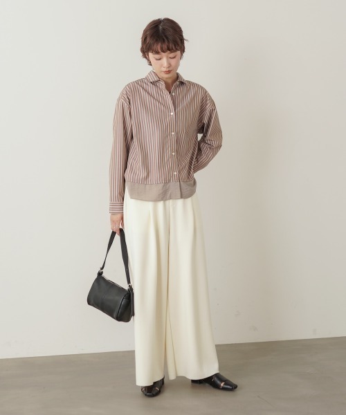 Bou Jeloud(ブージュルード)の「裾切替ストライプシャツ(シャツ/ブラウス・レディース・キャメル/ブルー・38)」の8枚目の写真