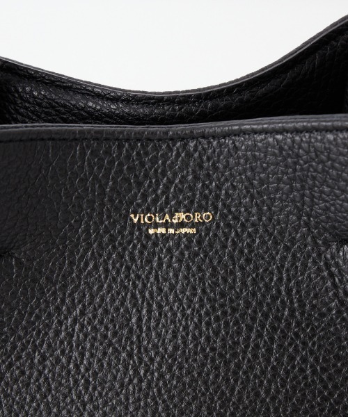 VIOLAd'ORO（ヴィオラドーロ）の「[VIOLAd’ORO/ヴィオラドーロ] TRERO 型押し イタリアンレザー2WAYバッグ（トートバッグ・レディース・ブラック・ONE SIZE）」の5枚目の写真