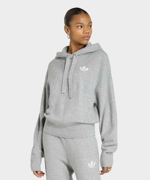 adidas(アディダス)の「エッセンシャルズ ニットパーカー / アディダスオリジナルス adidas Originals(パーカー・レディース・グレー・SMALL/MEDIUM/XX-LARGE/3XL/LARGE/X-LARGE/X-SMALL)」の1枚目の写真