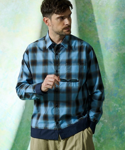 ACANTHUS(アカンサス)の「ms6651- Color Switching Check Shirt チェックシャツ(SH2701)(シャツ/ブラウス・メンズ・ブラック系その他/ブルー系その他・XL/L/M/S)」の3枚目の写真
