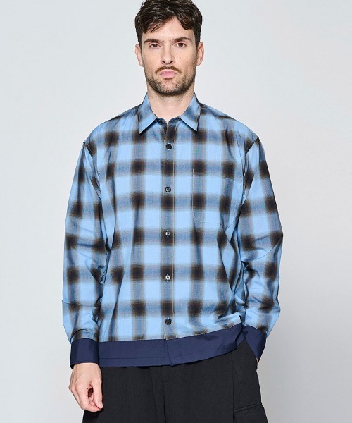 ACANTHUS(アカンサス)の「ms6651- Color Switching Check Shirt チェックシャツ(SH2701)(シャツ/ブラウス・メンズ・ブラック系その他/ブルー系その他・XL/L/M/S)」の5枚目の写真