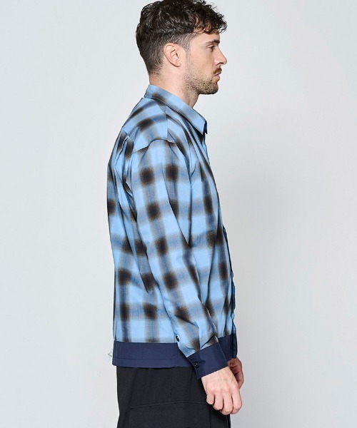 ACANTHUS(アカンサス)の「ms6651- Color Switching Check Shirt チェックシャツ(SH2701)(シャツ/ブラウス・メンズ・ブラック系その他/ブルー系その他・XL/L/M/S)」の8枚目の写真