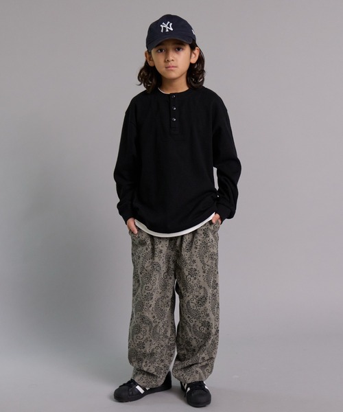 PAIRMANON STREET（ペアマノンストリート）の「【90-160cm】ワッフル ヘンリーネック 長袖Tシャツ【PAIRMANON STREET】（Tシャツ/カットソー・キッズ・オレンジ/ブルー/ベージュ系その他/ブラック・120/130/140/150/160/90/100/110）」の8枚目の写真