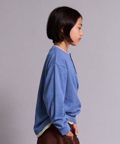 PAIRMANON STREET（ペアマノンストリート）の「【90-160cm】ワッフル ヘンリーネック 長袖Tシャツ【PAIRMANON STREET】（Tシャツ/カットソー・キッズ・オレンジ/ブルー/ベージュ系その他/ブラック・120/130/140/150/160/90/100/110）」の13枚目の写真