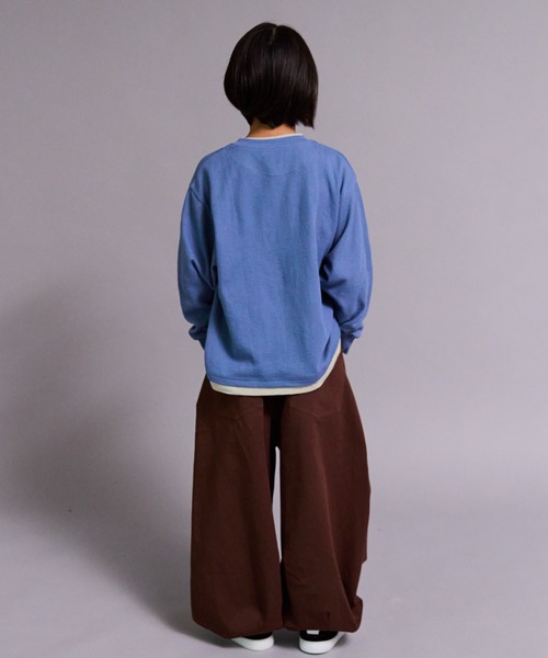 PAIRMANON STREET（ペアマノンストリート）の「【90-160cm】ワッフル ヘンリーネック 長袖Tシャツ【PAIRMANON STREET】（Tシャツ/カットソー・キッズ・オレンジ/ブルー/ベージュ系その他/ブラック・120/130/140/150/160/90/100/110）」の14枚目の写真