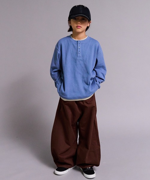 PAIRMANON STREET（ペアマノンストリート）の「【90-160cm】ワッフル ヘンリーネック 長袖Tシャツ【PAIRMANON STREET】（Tシャツ/カットソー・キッズ・オレンジ/ブルー/ベージュ系その他/ブラック・120/130/140/150/160/90/100/110）」の15枚目の写真