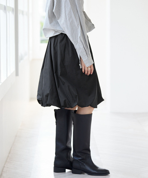 IENA(イエナ)の「タフタミディバルーンスカート(スカート・レディース・ブラック/カーキ・38/36)」の6枚目の写真