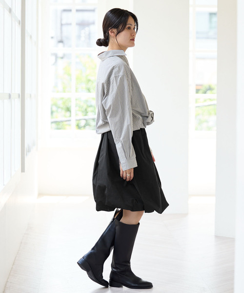 IENA(イエナ)の「タフタミディバルーンスカート(スカート・レディース・ブラック/カーキ・38/36)」の8枚目の写真