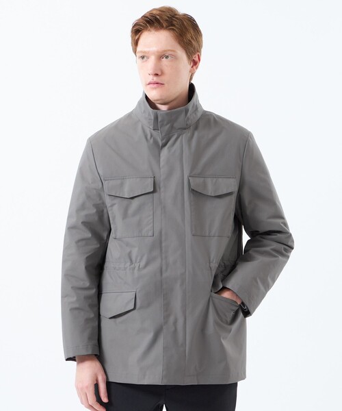 MACKINTOSH PHILOSOPHY(マッキントッシュ フィロソフィー)の「【WEB&一部店舗限定】BELFAST(ベルファスト) ミリタリーパーカ PERTEX SHIELD 3L(パーテックスシールド スリーレイヤー)(ブルゾン・メンズ・チャコールグレー/ダークネイビー・40/38)」の3枚目の写真