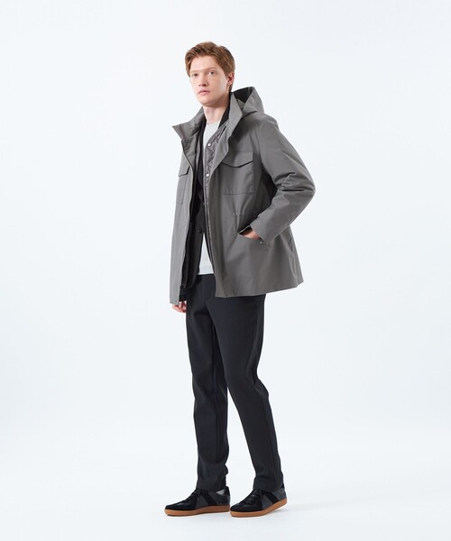 MACKINTOSH PHILOSOPHY(マッキントッシュ フィロソフィー)の「【WEB&一部店舗限定】BELFAST(ベルファスト) ミリタリーパーカ PERTEX SHIELD 3L(パーテックスシールド スリーレイヤー)(ブルゾン・メンズ・チャコールグレー/ダークネイビー・40/38)」の6枚目の写真