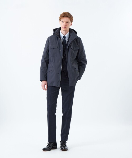 MACKINTOSH PHILOSOPHY(マッキントッシュ フィロソフィー)の「【WEB&一部店舗限定】BELFAST(ベルファスト) ミリタリーパーカ PERTEX SHIELD 3L(パーテックスシールド スリーレイヤー)(ブルゾン・メンズ・チャコールグレー/ダークネイビー・40/38)」の8枚目の写真