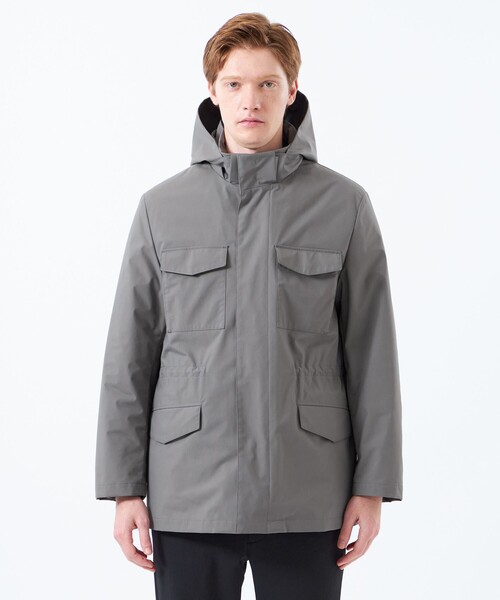 MACKINTOSH PHILOSOPHY(マッキントッシュ フィロソフィー)の「【WEB&一部店舗限定】BELFAST(ベルファスト) ミリタリーパーカ PERTEX SHIELD 3L(パーテックスシールド スリーレイヤー)(ブルゾン・メンズ・チャコールグレー/ダークネイビー・40/38)」の9枚目の写真