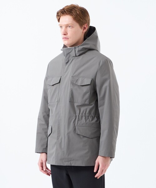 MACKINTOSH PHILOSOPHY(マッキントッシュ フィロソフィー)の「【WEB&一部店舗限定】BELFAST(ベルファスト) ミリタリーパーカ PERTEX SHIELD 3L(パーテックスシールド スリーレイヤー)(ブルゾン・メンズ・チャコールグレー/ダークネイビー・40/38)」の10枚目の写真