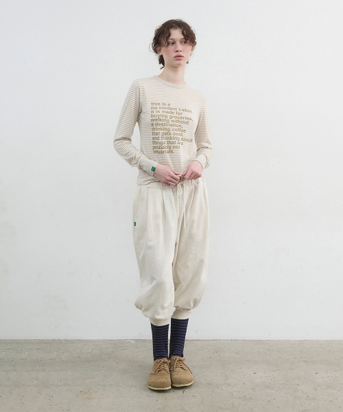 NOCONTENT(ノーコンテント)の「406.コーヒーストライプTシャツ_ベージュ(Tシャツ/カットソー・レディース・その他・FREE)」の2枚目の写真
