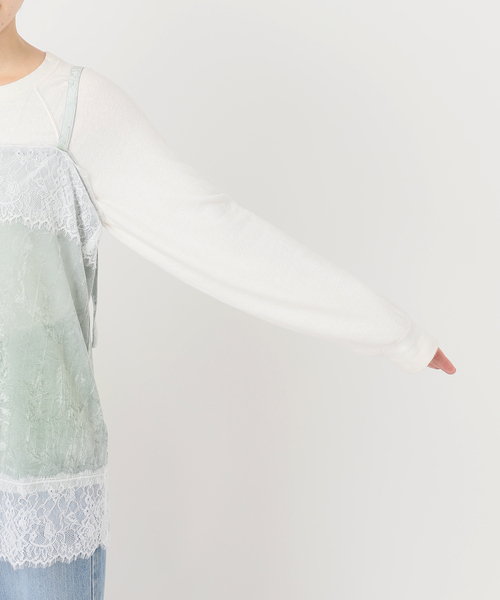 IENA(イエナ)の「《一部店舗限定》シアーベロアレースツキキャミ(シャツ/ブラウス・レディース・グレー/ライトグリーン・FREE)」の7枚目の写真