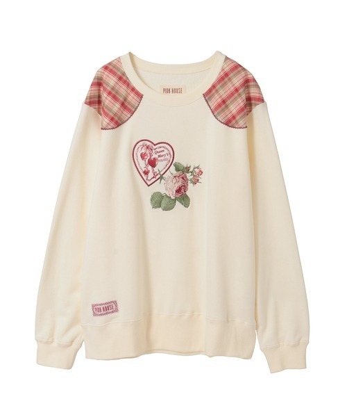 PINK HOUSE(ピンクハウス)の「クイーンメアリーズ刺繍スウェット(スウェット・レディース・ブラック/レッド/パープル/アイボリー/ブルー・フリー)」の1枚目の写真