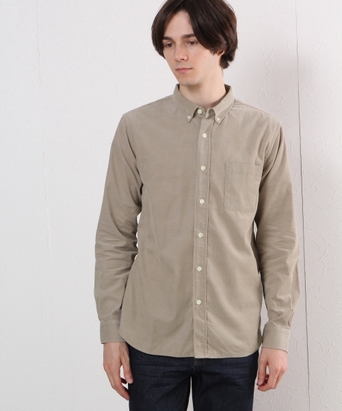 GLOBAL WORK（グローバルワーク）の「コーデュロイシャツ長袖/727667（シャツ/ブラウス・メンズ・グレー/ベージュ/ネイビー・X-LARGE/MEDIUM/SMALL/LARGE）」の2枚目の写真