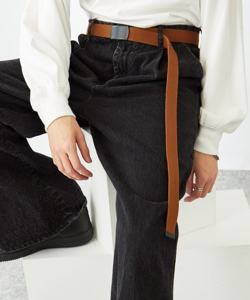 MONO-MART（モノマート）の「カラーリングロングガチャベルト(MONO-MART)（ベルト・メンズ・ブラック/ベージュ/ネイビー/ホワイト/レッド/グリーン/ピンク/イエロー/オレンジ/アイボリー/ワイン/グレー/ブルー/ブラック×レッド/カーキ/ダークブラウン/キャメル/トリコロール/パープル/ライトブルー/マスタード/ピンク系その他/チャコール・FREE）」の18枚目の写真