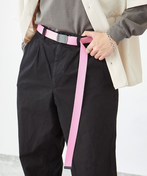 MONO-MART（モノマート）の「カラーリングロングガチャベルト(MONO-MART)（ベルト・メンズ・ブラック/ベージュ/ネイビー/ホワイト/レッド/グリーン/ピンク/イエロー/オレンジ/アイボリー/ワイン/グレー/ブルー/ブラック×レッド/カーキ/ダークブラウン/キャメル/トリコロール/パープル/ライトブルー/マスタード/ピンク系その他/チャコール・FREE）」の19枚目の写真