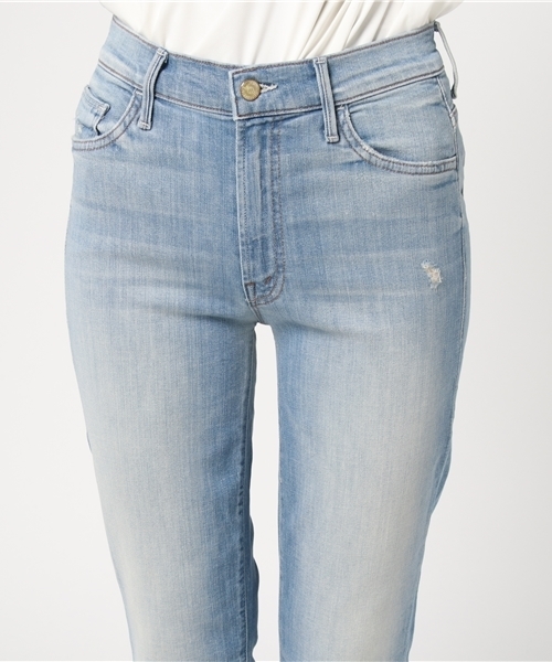 MOTHER/マザー BLUE INSIDER CROP デニム26 The Insider Crop Step Fray - Out Of The Blue | MOTHER DENIM