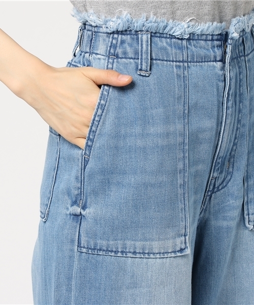 LBC（エルビーシー）の「デニムウエストフリンジパンツ（デニムパンツ・レディース・ブルー/ライトブルー・LARGE/MEDIUM）」の7枚目の写真