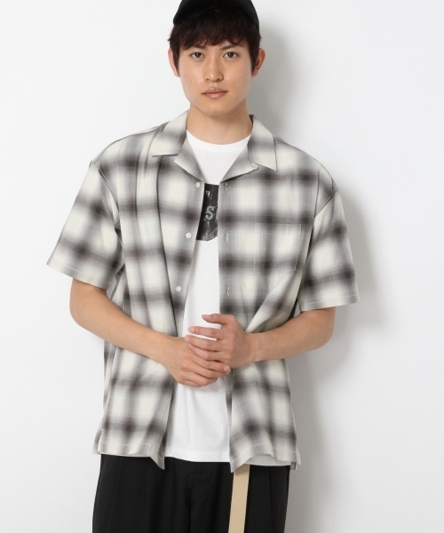 RAGEBLUE（レイジブルー）の「オープンカラーチェックシャツ/765423（シャツ/ブラウス・メンズ・ブルー/ブラック・LARGE/SMALL/MEDIUM）」の3枚目の写真