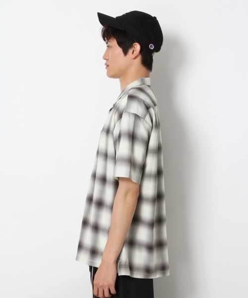 RAGEBLUE（レイジブルー）の「オープンカラーチェックシャツ/765423（シャツ/ブラウス・メンズ・ブルー/ブラック・LARGE/SMALL/MEDIUM）」の4枚目の写真