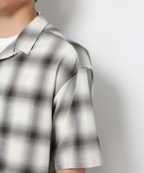 RAGEBLUE（レイジブルー）の「オープンカラーチェックシャツ/765423（シャツ/ブラウス・メンズ・ブルー/ブラック・LARGE/SMALL/MEDIUM）」の9枚目の写真