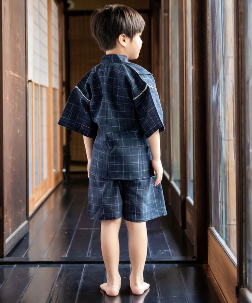 セール 男の子 甚平単品 紺十字絣 浴衣 Kimonomachi キモノマチ のファッション通販 Zozotown