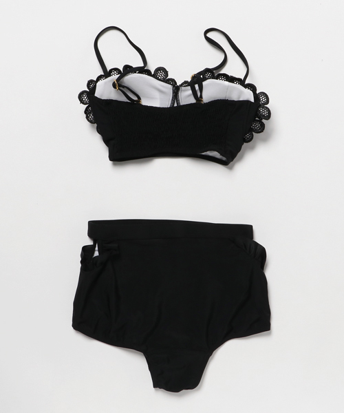 KOBE LETTUCE（コウベレタス）の「フラワーレースビスチェ＋ハイウエストパンツビキニ（水着・レディース・ピンク/ラベンダー/ブラック/サックスブルー・FREE）」の5枚目の写真