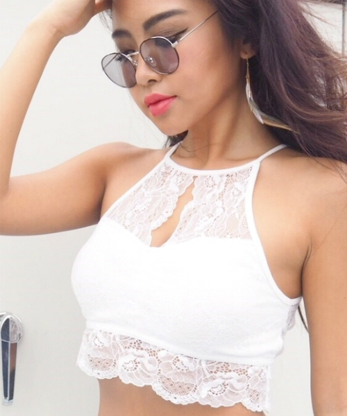 GYDA（ジェイダ）の「アメスリレースビスチェ（その他トップス・レディース・ブラック/オフホワイト/ピンク・FREE）」の2枚目の写真