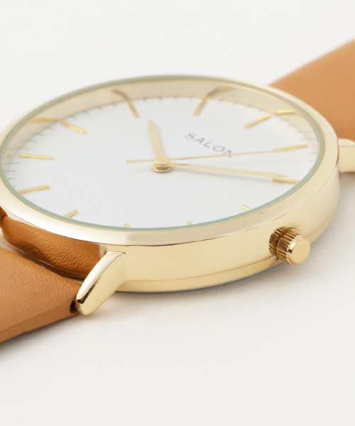 SALON（サロン）の「ラウンドフェイスウォッチ（アナログ腕時計・レディース・ブラウン/キャメル/ブラック・FREE）」の5枚目の写真