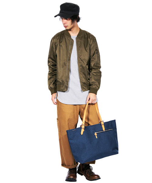 8(eight)(エイト)の「シンプル トートバッグ A4 ナイロン(トートバッグ・メンズ・ブラック/ネイビー/エメラルド/ダークグレー・FREE)」の7枚目の写真