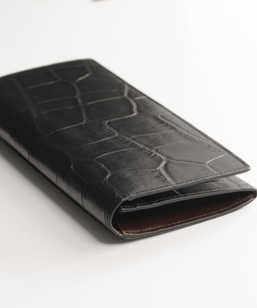 クロコダイル型押しレザー 長財布（財布）｜Mia Borsa