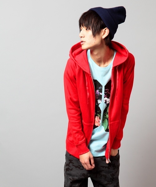 WEGO（ウィゴー）の「WEGO/裏毛カラーZIPパーカー（パーカー・メンズ・オフホワイト/ブラック/杢グレー/ケリー/ネイビー/マスタード/ピンク系その他/レッド・SMALL/MEDIUM/LARGE）」の8枚目の写真