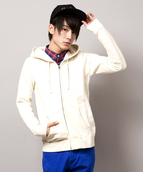 WEGO（ウィゴー）の「WEGO/裏毛カラーZIPパーカー（パーカー・メンズ・オフホワイト/ブラック/杢グレー/ケリー/ネイビー/マスタード/ピンク系その他/レッド・SMALL/MEDIUM/LARGE）」の17枚目の写真