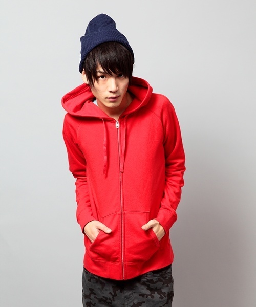 WEGO（ウィゴー）の「WEGO/裏毛カラーZIPパーカー（パーカー・メンズ・オフホワイト/ブラック/杢グレー/ケリー/ネイビー/マスタード/ピンク系その他/レッド・SMALL/MEDIUM/LARGE）」の21枚目の写真