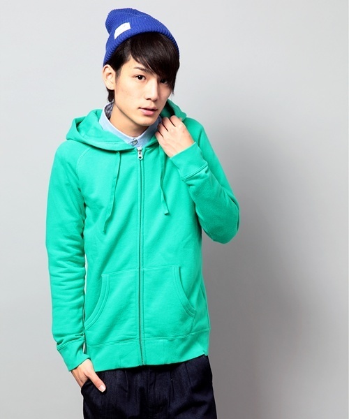 WEGO（ウィゴー）の「WEGO/裏毛カラーZIPパーカー（パーカー・メンズ・オフホワイト/ブラック/杢グレー/ケリー/ネイビー/マスタード/ピンク系その他/レッド・SMALL/MEDIUM/LARGE）」の10枚目の写真