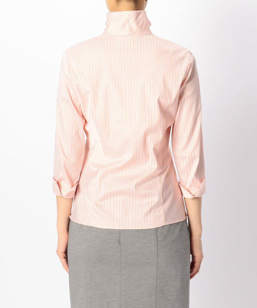 NARACAMICIE（ナラカミーチェ）の「ダブルストライプスタンドカラー七分袖シャツ（シャツ/ブラウス・レディース・ブルー/ネイビー/ピンク・LARGE/MEDIUM/SMALL）」の8枚目の写真