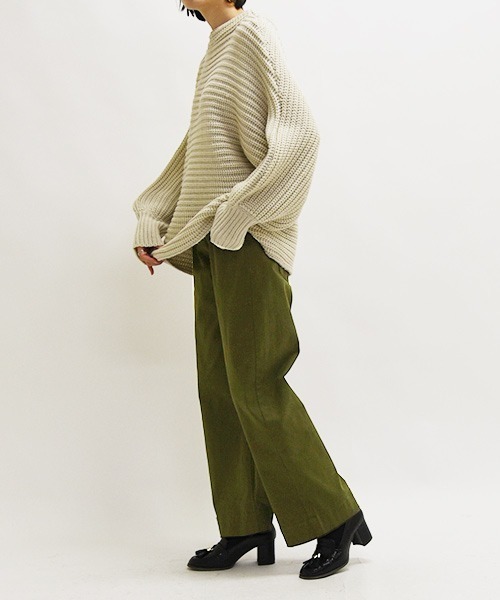 and it_(アンドイット)の「ストレッチツイルセミワイドパンツ(その他パンツ・レディース・ブラック/カーキ/ベージュ・LL/L/3L/M/4L)」の8枚目の写真