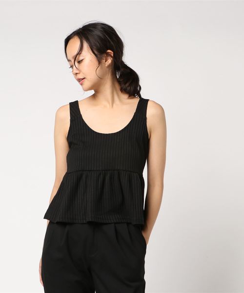 VENCEEXCHANGE（ヴァンスエクスチェンジ）の「リブトップス（Tシャツ/カットソー・レディース・グレー/ブラック/ベージュ/ボルドー・M）」の7枚目の写真