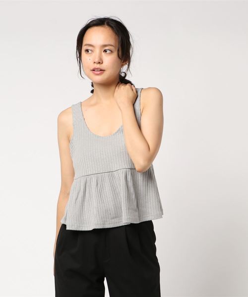 VENCEEXCHANGE（ヴァンスエクスチェンジ）の「リブトップス（Tシャツ/カットソー・レディース・グレー/ブラック/ベージュ/ボルドー・M）」の8枚目の写真
