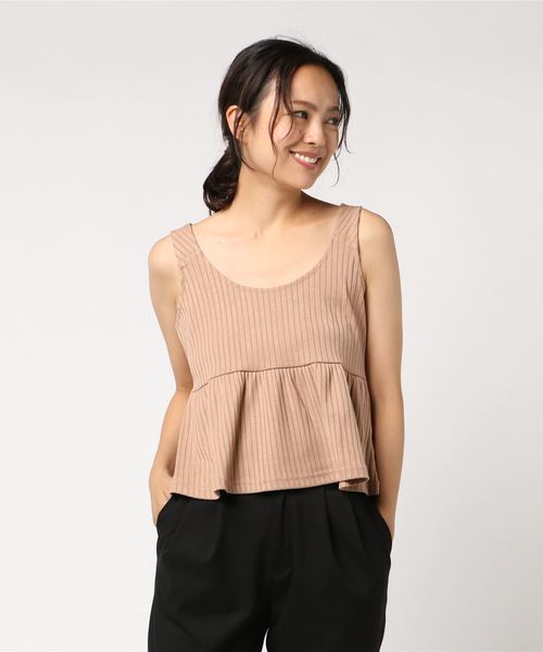 VENCEEXCHANGE（ヴァンスエクスチェンジ）の「リブトップス（Tシャツ/カットソー・レディース・グレー/ブラック/ベージュ/ボルドー・M）」の9枚目の写真