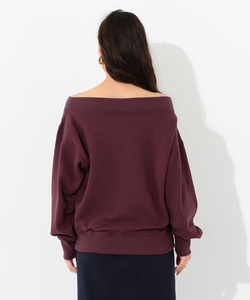 Jewel Changes(ジュエルチェンジズ)の「SMF オフショルダー ウラケ プルオーバー / スウェット(スウェット・レディース・ダークブラウン/ブラック/ベージュ・FREE)」の4枚目の写真