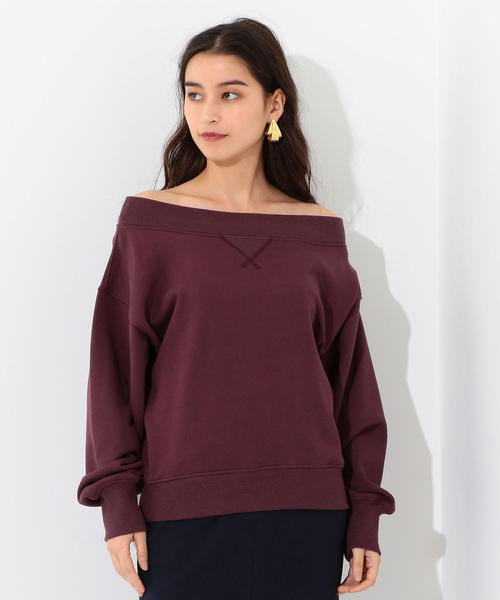 Jewel Changes(ジュエルチェンジズ)の「SMF オフショルダー ウラケ プルオーバー / スウェット(スウェット・レディース・ダークブラウン/ブラック/ベージュ・FREE)」の8枚目の写真