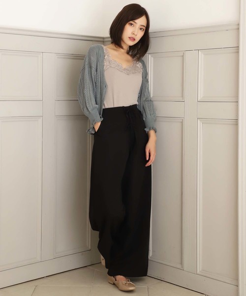 one after another NICE CLAUP(ワンアフターアナザーナイスクラップ)の「アイレットフリルカーディガン(カーディガン/ボレロ・レディース・アイボリー/ブラウン/ベージュ/グリーン系その他・FREE)」の6枚目の写真