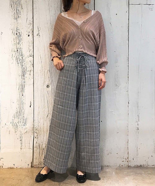 one after another NICE CLAUP(ワンアフターアナザーナイスクラップ)の「アイレットフリルカーディガン(カーディガン/ボレロ・レディース・アイボリー/ブラウン/ベージュ/グリーン系その他・FREE)」の13枚目の写真