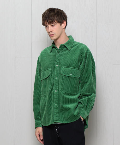 H　BEAUTY&YOUTH UNITED ARROWS（エイチビューティーアンドユースユナイテッドアローズ）の「＜H＞WASHED CORDUROY CPO SHIRT/シャツ（シャツ/ブラウス・メンズ・ダークグリーン/ナチュラル/ライトブルー・SMALL/MEDIUM/LARGE）」の3枚目の写真