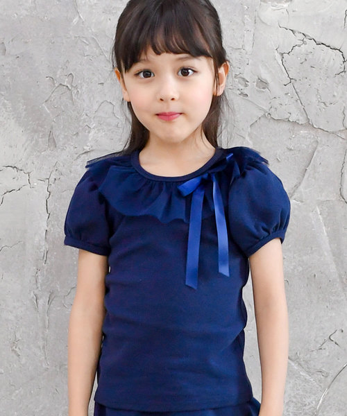 Bee des Bee（ビーデスビー）の「選べるデザイン 半袖Tシャツ（Tシャツ/カットソー・キッズ・ネイビー/ピンク/サックスブルー/ミント/ラベンダー/ブルー系その他/ホワイト×ブラック/ピンク系その他/ブルー系その他2/パープル系その他/ブルー系その他3/ブルー系その他4/パープル系その他2/イエロー/ブルー系その他5/チャコール/コバルトブルー・90cm/110cm/100cm/120cm/130cm/140cm/150cm）」の8枚目の写真